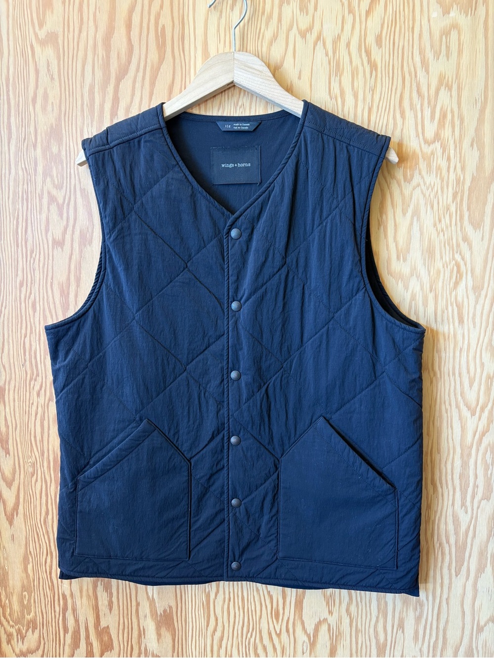 Wings + Horns Men’s Black Quilted Snap-Front Vest